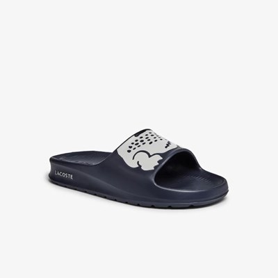 Sandalias de Diapositivas Lacoste Croco 2.0 Sintetico Print Mujer Azul Marino Blancos | 27FTIPLYV