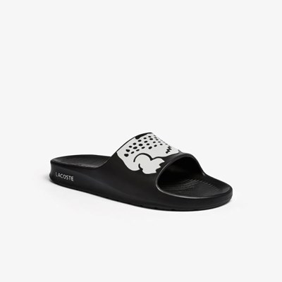 Sandalias de Diapositivas Lacoste Croco 2.0 Sintetico Hombre Negros Blancos | 59LDQHRJC