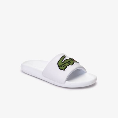 Sandalias de Diapositivas Lacoste Croco Sintetico Hombre Blancos Verdes | 79VHORCWY