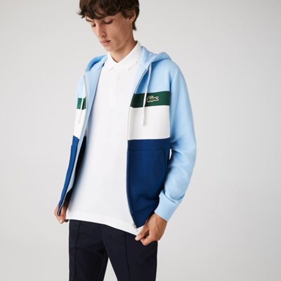 Sudaderas Lacoste Colorblock Hombre Azules Blancos Verdes | 28RIKLGNQ