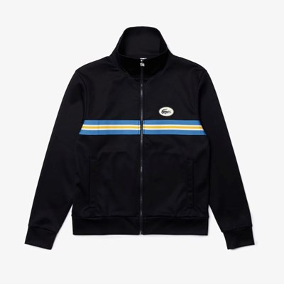 Sudaderas Lacoste Heritage Striped Zip-Up Hombre Azul Marino | 36QSOGZBR