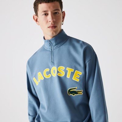 Sudaderas Lacoste LIVE Branded Algodon Hombre Azules | 31TSBMERW