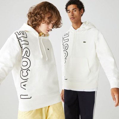 Sudaderas Lacoste LIVE Encapuchado Embroidered Algodon Blend Hombre Blancos Negros | 82GYQVLAK