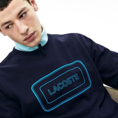 Sudaderas Lacoste Motion Regular Fit Crew Neck Algodon Hombre Azul Marino | 29ILVBSWZ