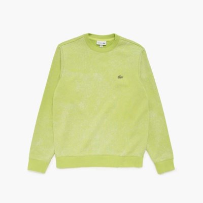 Sudaderas Lacoste Motion Textured Crew Neck Hombre Amarillos | 02GNCBDJZ