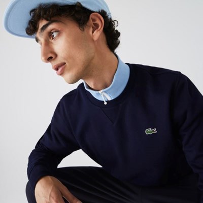 Sudaderas Lacoste SPORT Crew Neck Hombre Azul Marino | 24HINJFRA