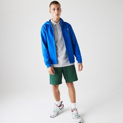 Sudaderas Lacoste SPORT Encapuchado Ligeros Bi-material Hombre Azules | 52EVQHBAO