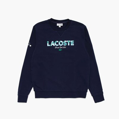 Sudaderas Lacoste SPORT Miami Open Print Hombre Azul Marino Blancos | 95XOJFCKG