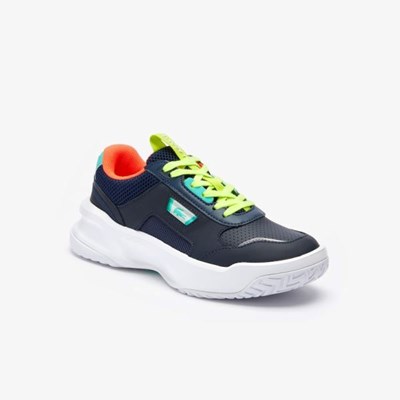 Tenis Lacoste Ace Lift Cuero Mujer Azul Marino Turquesa | 73HUGAITB