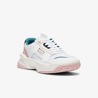 Tenis Lacoste Ace Lift Cuero Mujer Blancos Rosas | 29JEOFVLB