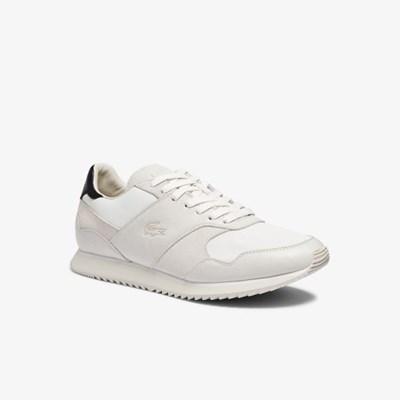 Tenis Lacoste Aesthet Luxe Cuero Hombre Blancos Negros | 72QIGTFVH