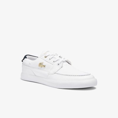 Tenis Lacoste Bayliss Deck Cuero Hombre Blancos | 60EGJMNOZ