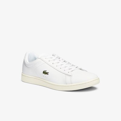 Tenis Lacoste Carnaby Evo Cuero Accent Hombre Blancos Grises | 38QATUGPW