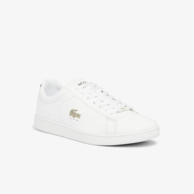 Tenis Lacoste Carnaby Evo Cuero Platinum Hombre Blancos | 41ZRQXFPN