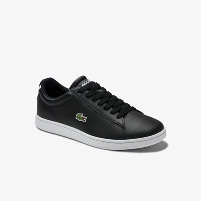 Tenis Lacoste Carnaby Evo Mesh-lined Cuero Mujer Negros | 49WSBAGPE