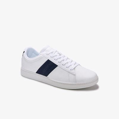 Tenis Lacoste Carnaby Evo Pigmented Cuero Hombre Blancos Azul Marino | 26EWOPRFA