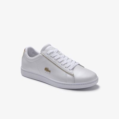 Tenis Lacoste Carnaby Evo Satin and Cuero Mujer Blancos | 79VUPSCLF