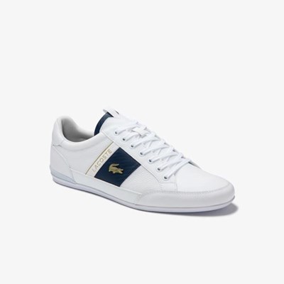 Tenis Lacoste Chaymon Cuero and Carbon Fibre Hombre Blancos | 84QZFLRMK