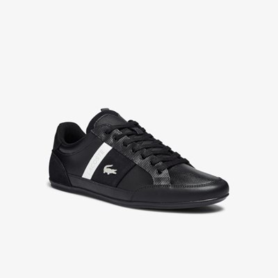 Tenis Lacoste Chaymon Cuero and Gamuza Hombre Negros | 93WJVXFQG