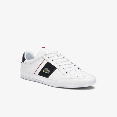 Tenis Lacoste Chaymon Cuero and Sintetico Hombre Blancos Grises | 95ZURJGSK