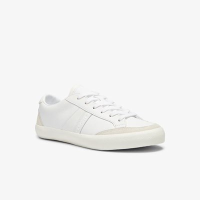 Tenis Lacoste Coupole Cuero Textured Mujer Blancos Grises | 42EFWILUG