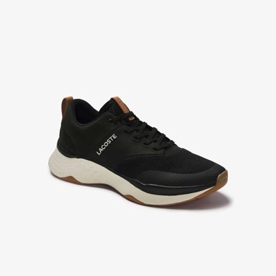 Tenis Lacoste Court-Drive Plus Colourblock Textil Hombre Negros Blancos | 06RBSCTYO