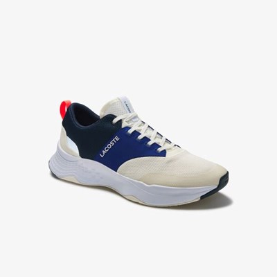 Tenis Lacoste Court-Drive Plus Textil Hombre Blancos Azul Marino | 41JRWHVSY