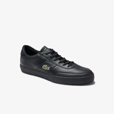 Tenis Lacoste Court-Master Cuero Hombre Negros | 79OYJMQKC