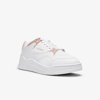 Tenis Lacoste Court Slam Cuero Mujer Blancos Rosas | 35VTHGAXW