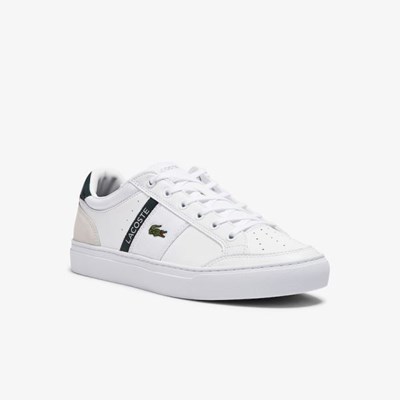 Tenis Lacoste Courtline Cuero and Textil Hombre Blancos | 95NJPTEUW