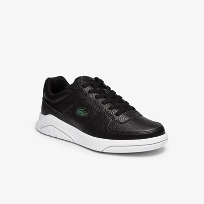 Tenis Lacoste Game Advance Tumbled Cuero Hombre Negros Blancos | 51KFRYOGM