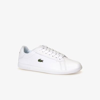 Tenis Lacoste Graduate Tonal Cuero Mujer Blancos | 92QCGXEAF