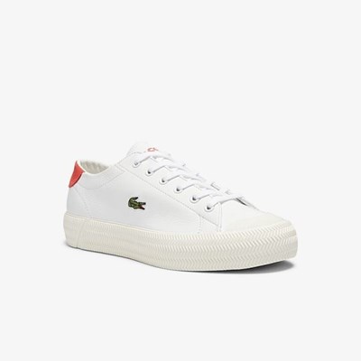 Tenis Lacoste Gripshot Cuero and Gamuza Mujer Blancos Beige | 38SKVJMEH