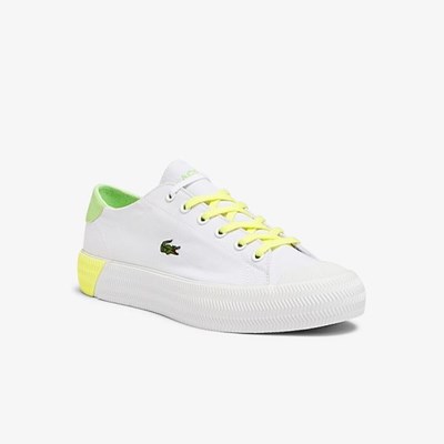 Tenis Lacoste Gripshot Lona and Cuero Mujer Blancos Amarillos | 84TZWRBGH