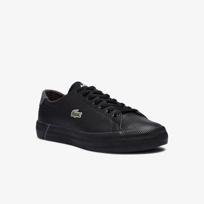 Tenis Lacoste Gripshot Tumbled Cuero Hombre Negros | 95EHWBOIP