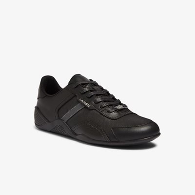 Tenis Lacoste Hapona Cuero and Sintetico Mujer Negros | 86UNSWBVR