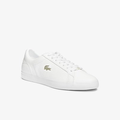 Tenis Lacoste Lerond Cuero and Sintetico Hombre Blancos | 10IOBKSQY