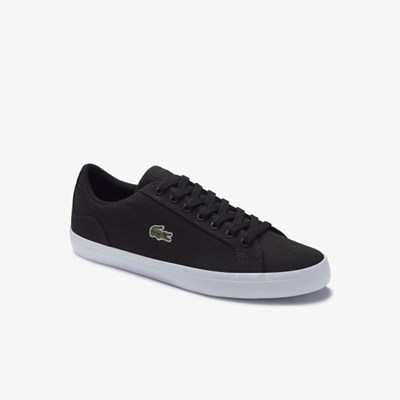 Tenis Lacoste Lerond Lona Hombre Negros | 92SYOHGCM