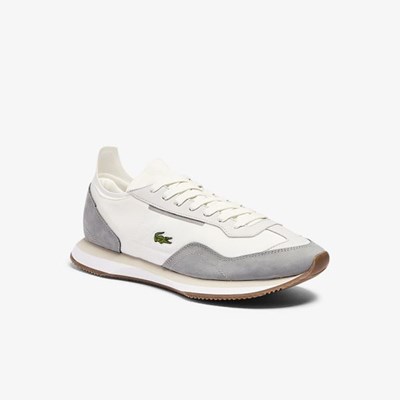 Tenis Lacoste Match Break Textil Hombre Blancos Grises | 03NRASPLJ