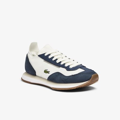 Tenis Lacoste Match Break Textil Mujer Blancos Azul Marino | 56OFIWDJT