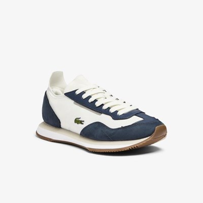 Tenis Lacoste Match Break Textil Mujer Blancos Azul Marino | 69HWFYQGO