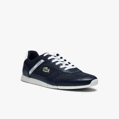 Tenis Lacoste Menerva Deporte Textil and Cuero Hombre Azul Marino Blancos | 58GTMVSDP