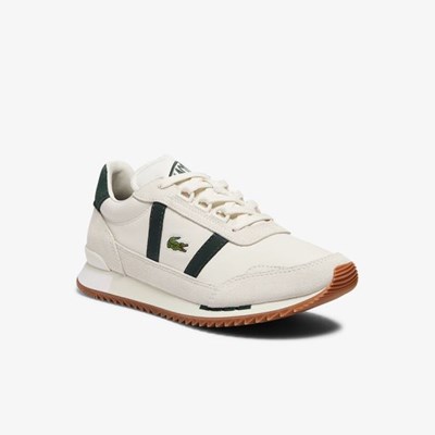 Tenis Lacoste Partner Retro Cuero Mujer Beige Verdes | 89KPYDFRW