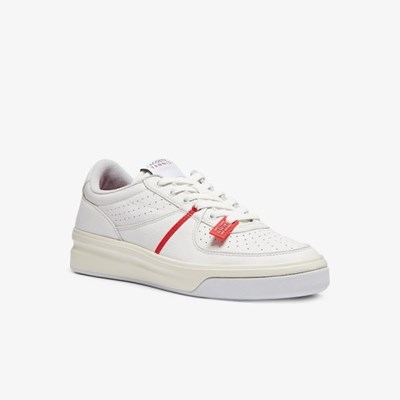 Tenis Lacoste Quantace Cuero Hombre Rojos Blancos | 36CAMLJGN