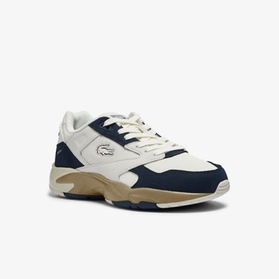 Tenis Lacoste Storm 96 Lo Nubuck Cuero Mujer Blancos Azul Marino | 19RVDXHKG