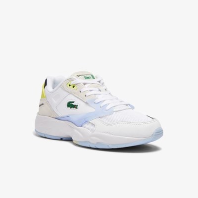 Tenis Lacoste Storm 96 Lo Textil and Cuero Mujer Blancos Coral | 21GESCXHQ