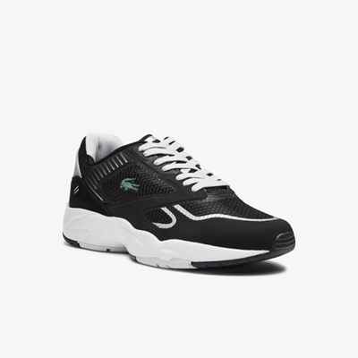 Tenis Lacoste Storm 96 Nano Textil Hombre Negros Grises | 90QYVWBEK