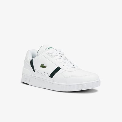 Tenis Lacoste T-Clip Cuero Hombre Blancos | 40UVPXBSJ