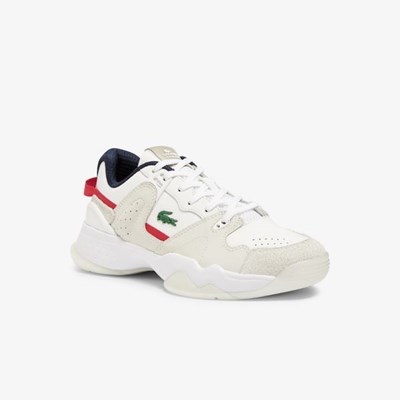 Tenis Lacoste T-Point Nubuck Cuero Mujer Blancos Beige | 76SZCTJEK