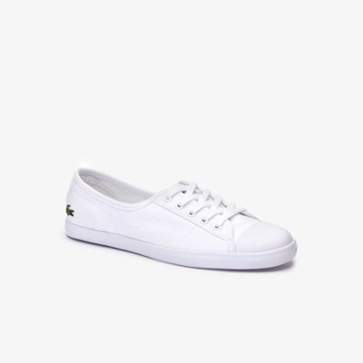 Tenis Lacoste Ziane Lona Mujer Blancos | 90OGDLVEW